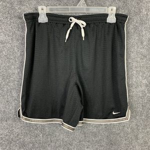 Nike Athletic Shorts Women Medium Running Curved Hem Mesh Stripe Side Lined